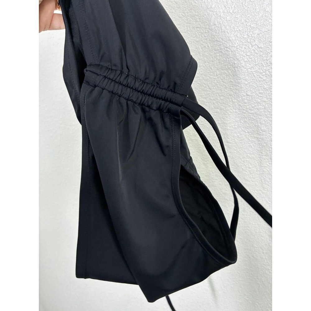 BCBG Paris Bikini Swim Bottom Womens XL Black High Waisted Ruched Side Ties - Picture 14 of 14